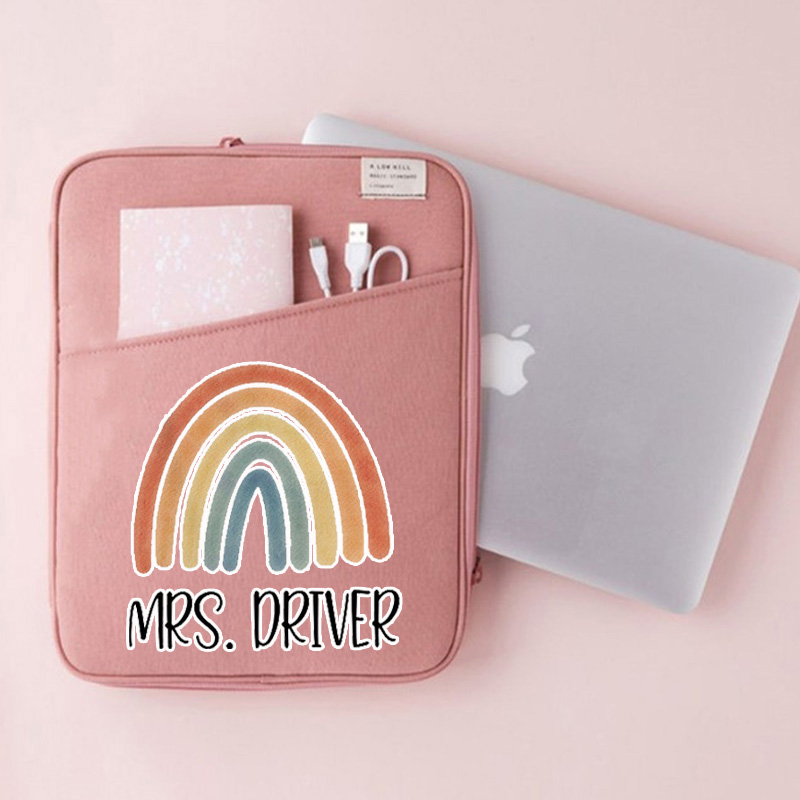 Personalized Colorful Rainbow Teacher 13" MacBook Case