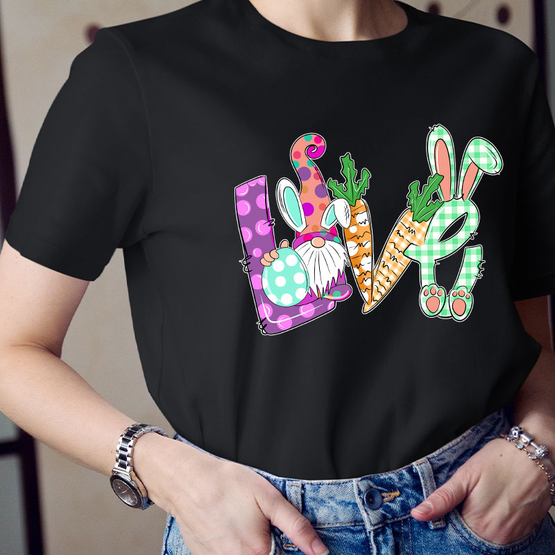 Love Easter Bunny Gnome Teacher T-Shirt