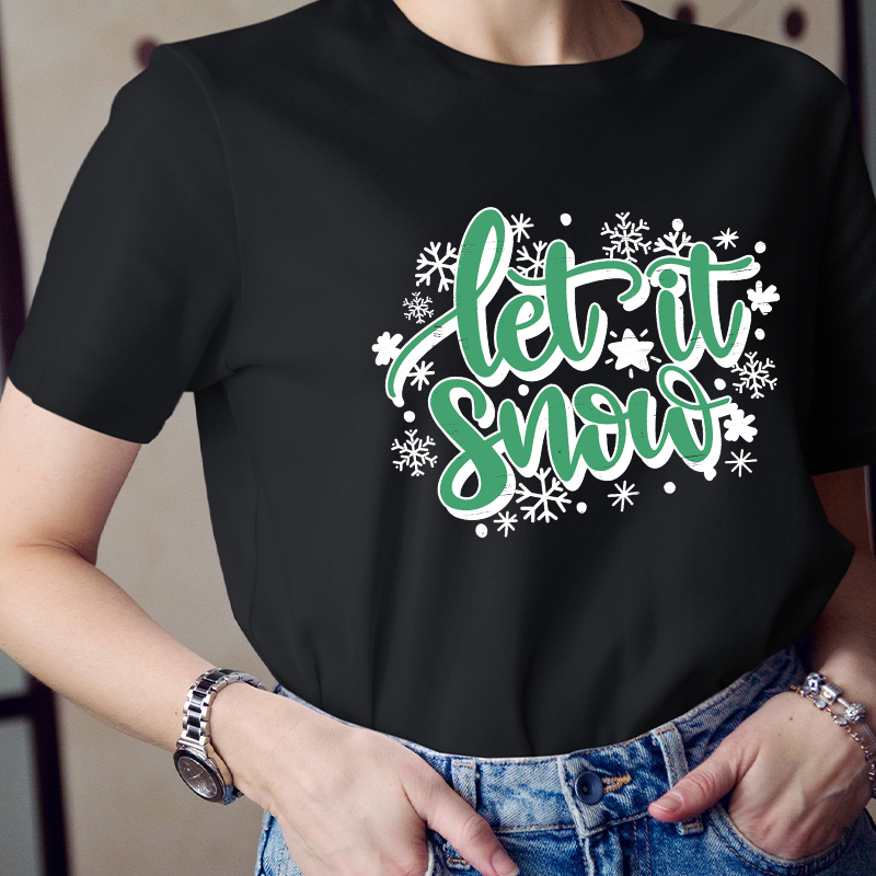 Let It Snow White Christmas Teacher T-Shirt