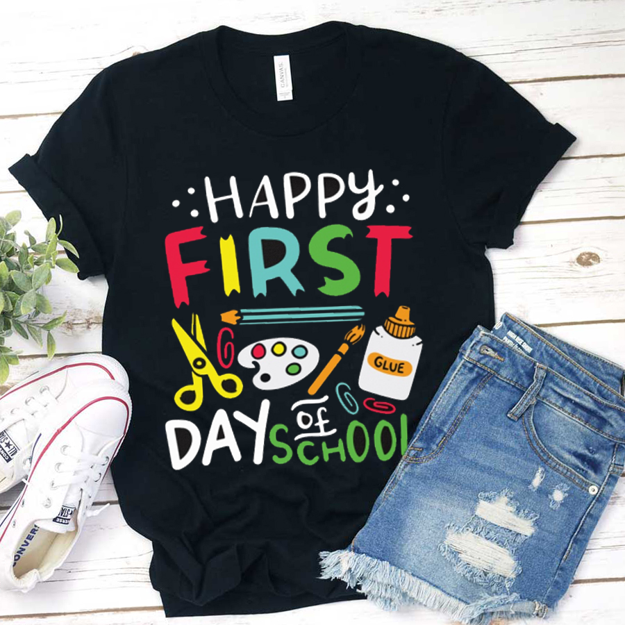 Happy First Day Of School Pigment T-Shirt