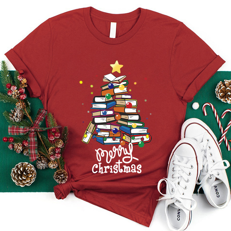 Merry Christmas Books T-Shirt