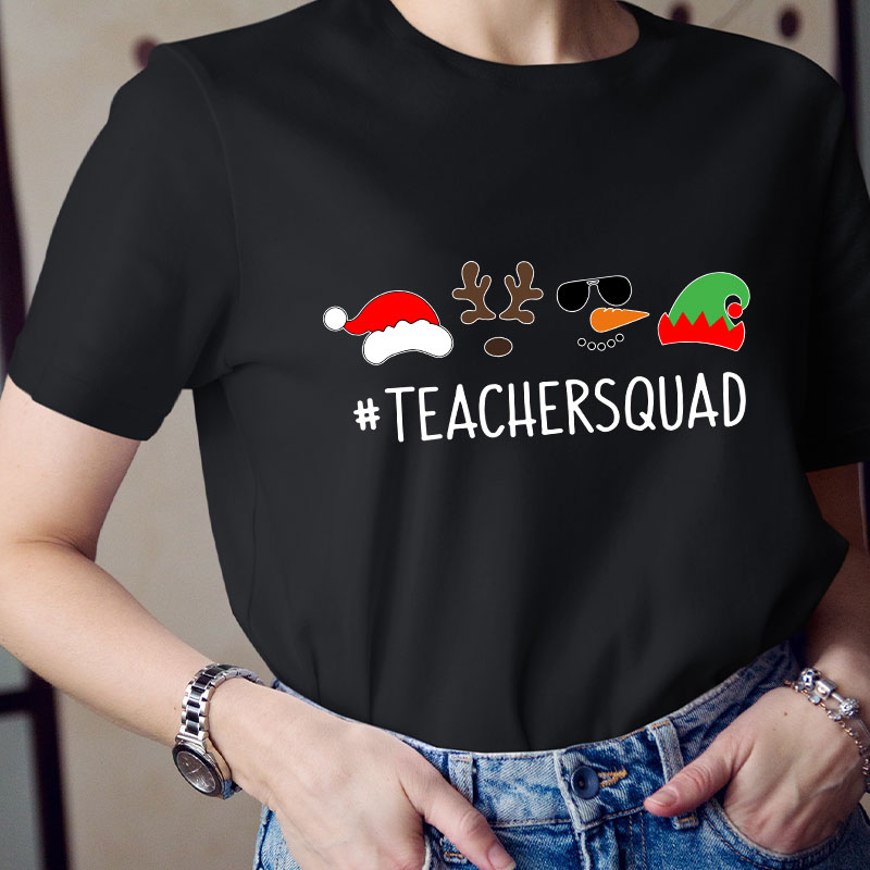 Christmas Vibes Teachersquad Teacher T-Shirt