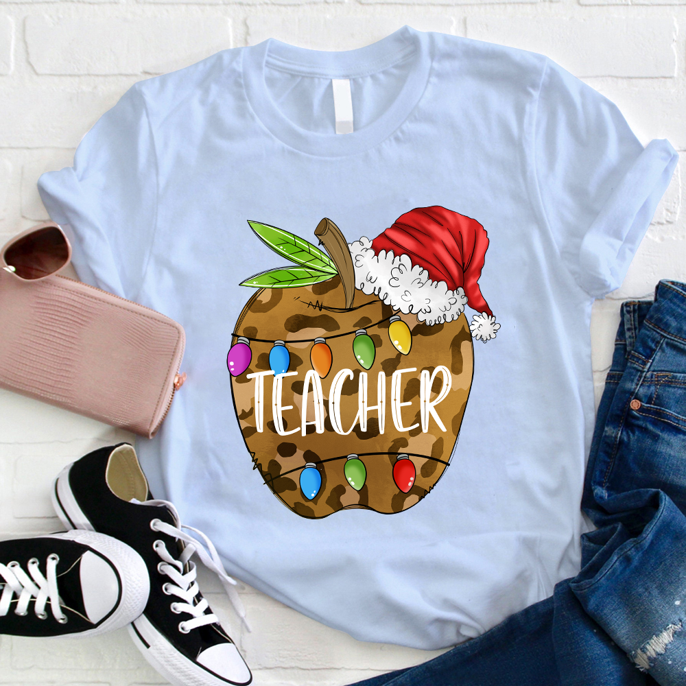 Christmas Apple Teacher T-Shirt