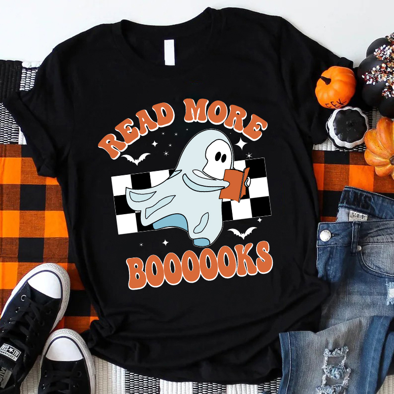 Read More Boooooks Bookish Ghost Teacher T-Shirt