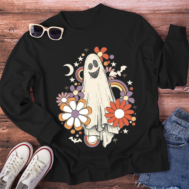 Halloween Night Quirky Smile Long Sleeve T-Shirt
