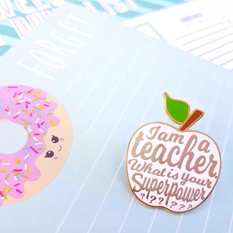 4 Pcs Teacher Enamel Pin Gift Idea