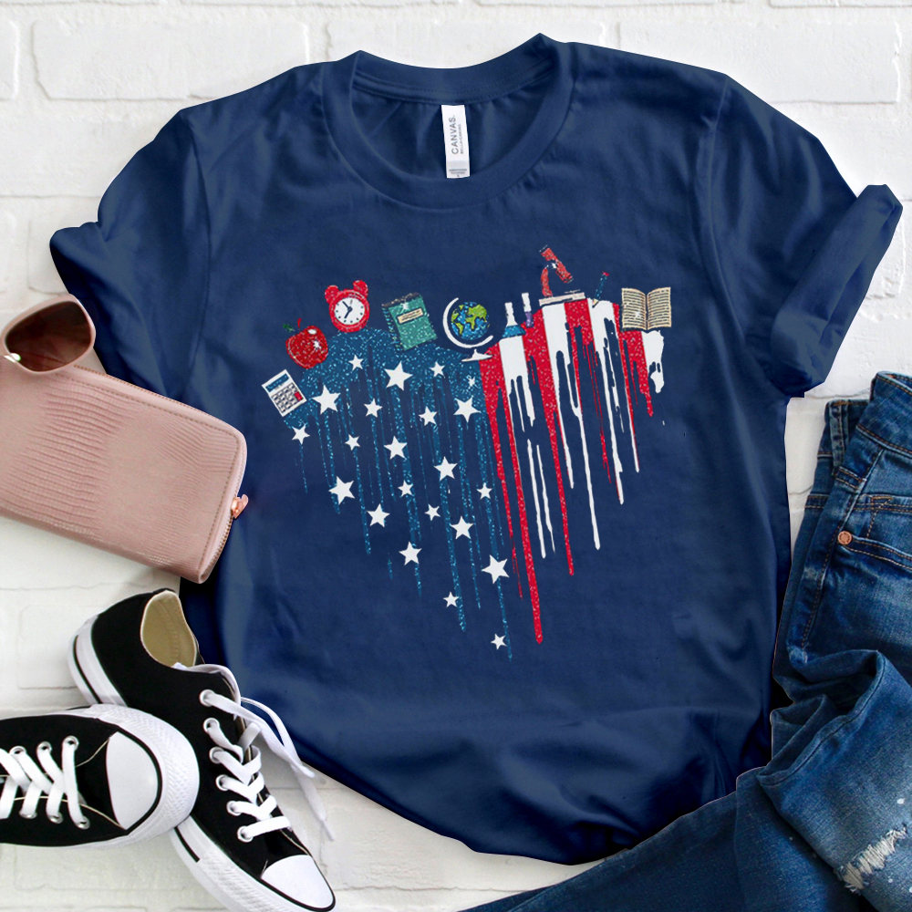 Stationery And Heart  America T-Shirt