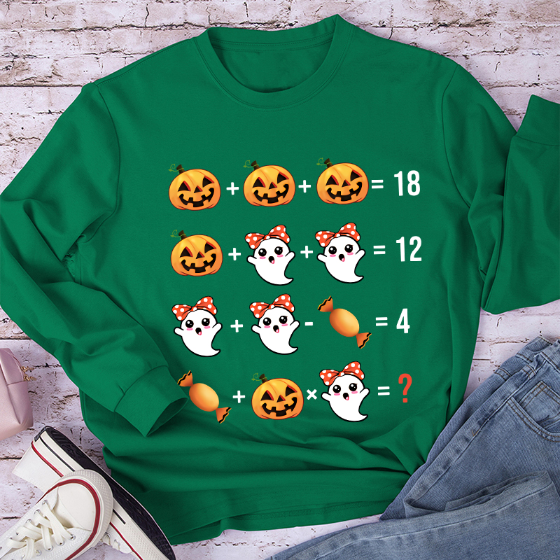 Pumpkin Ghost Mathematics Long Sleeve T-Shirt