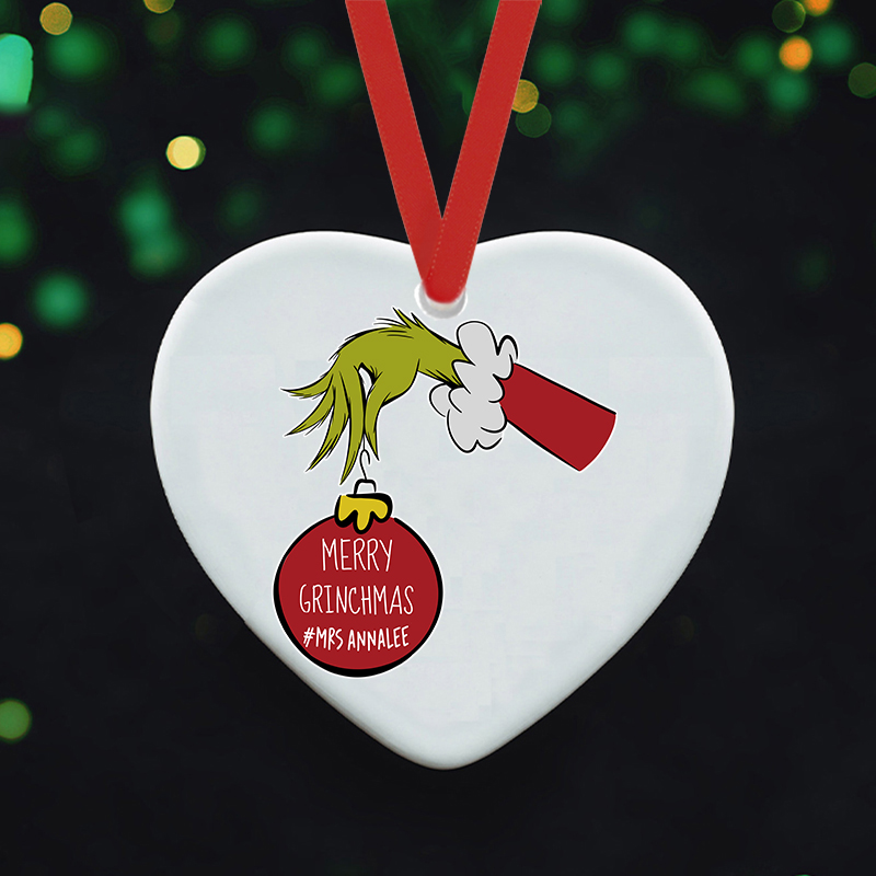 Personalized Steal Christmas Teacher Ceramic Christmas Ornament