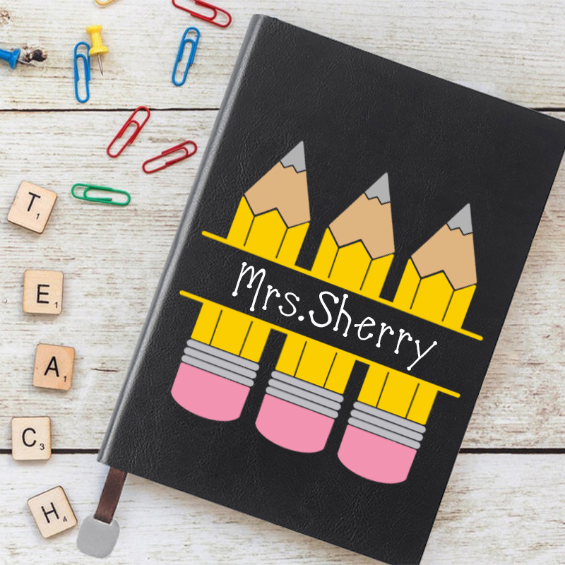 Personalized Pencil Teacher Name  Notebook