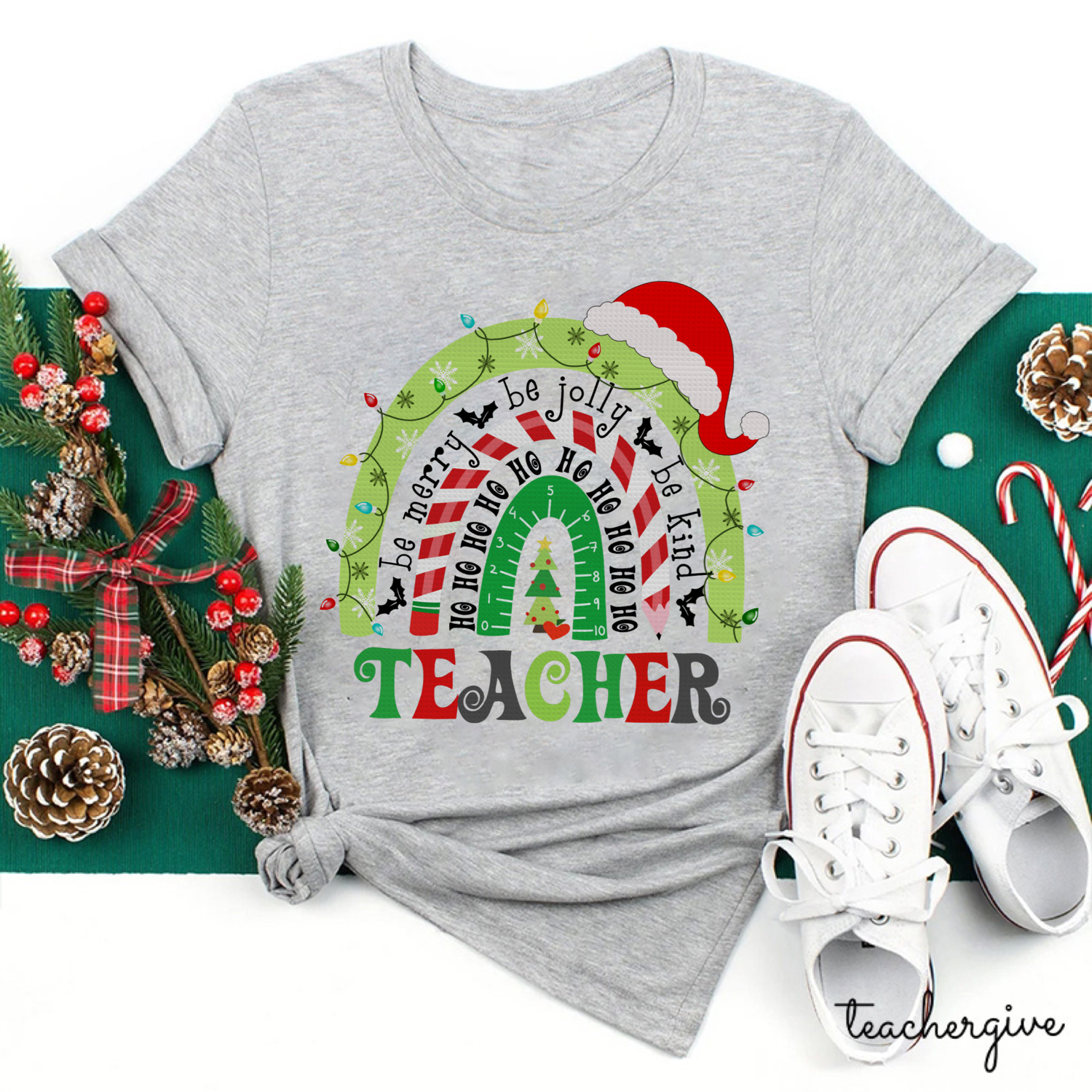 Be Merry Be Jolly Be Kind Teacher T-Shirt