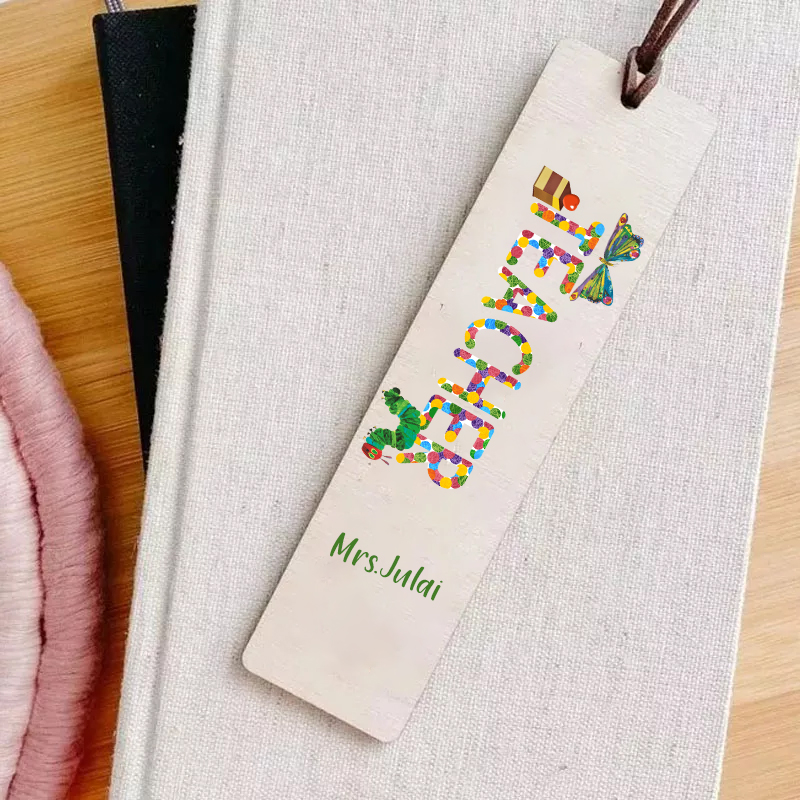 Personalized Teacher Caterpillar  Bookmark