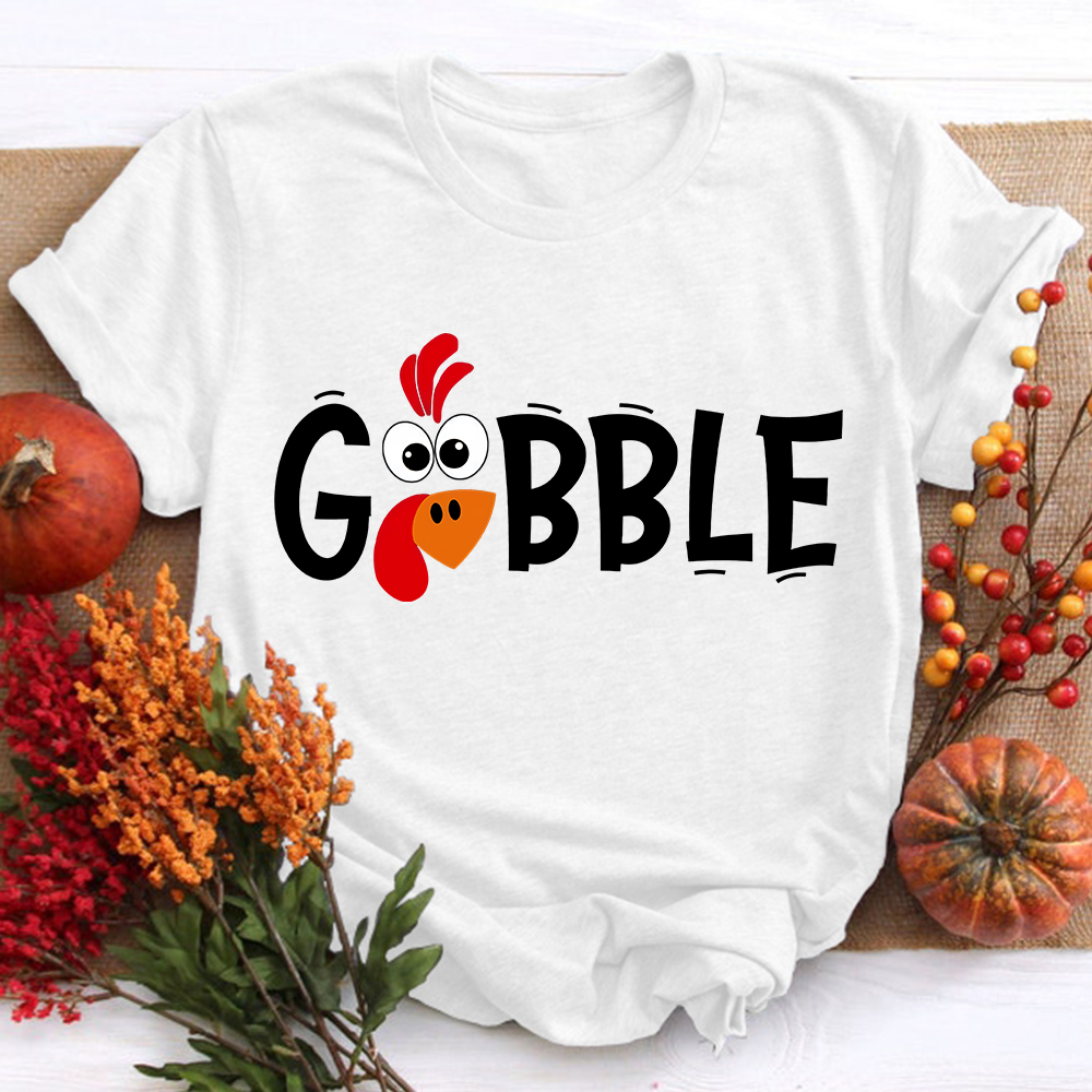 Gobble Turkey Teacher T-Shirt