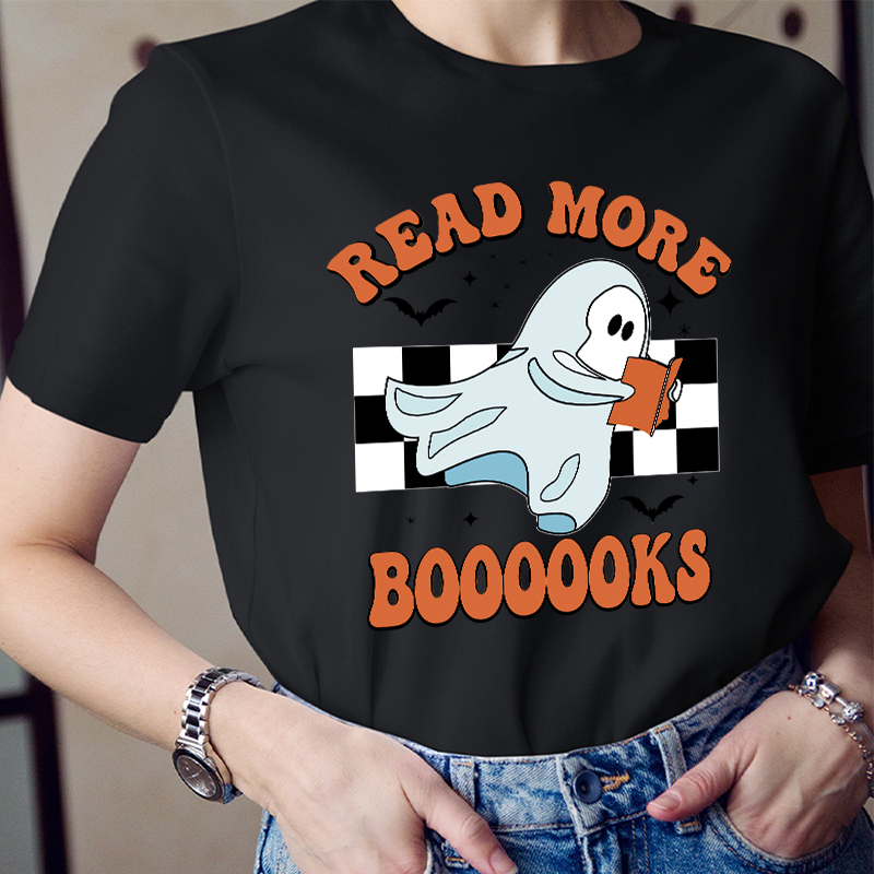 Read More Boooooks Bookish Ghost Teacher T-Shirt