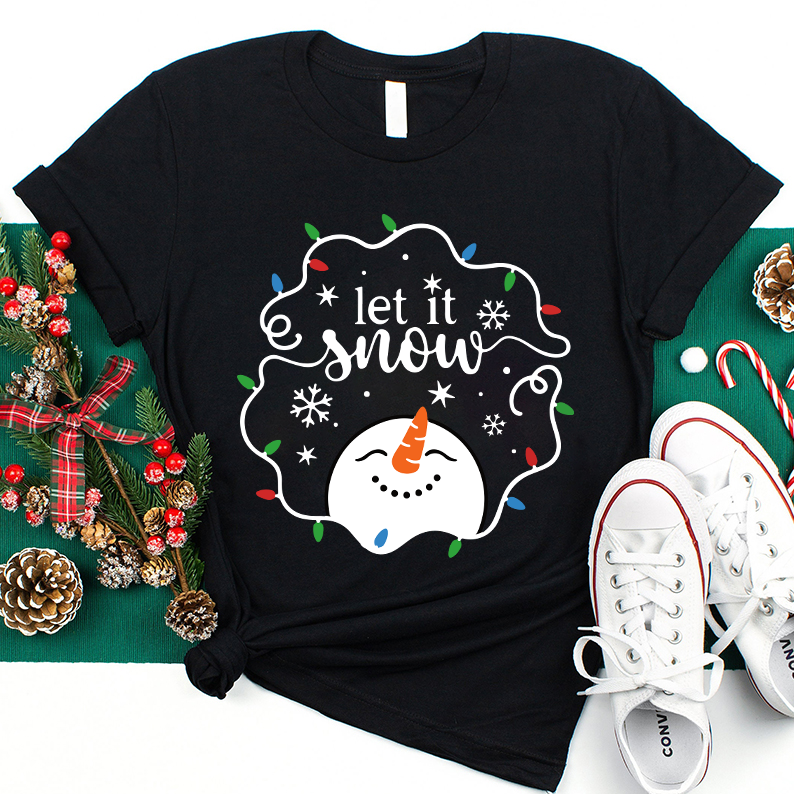 Let It Snow Snowman Teacher T-Shirt