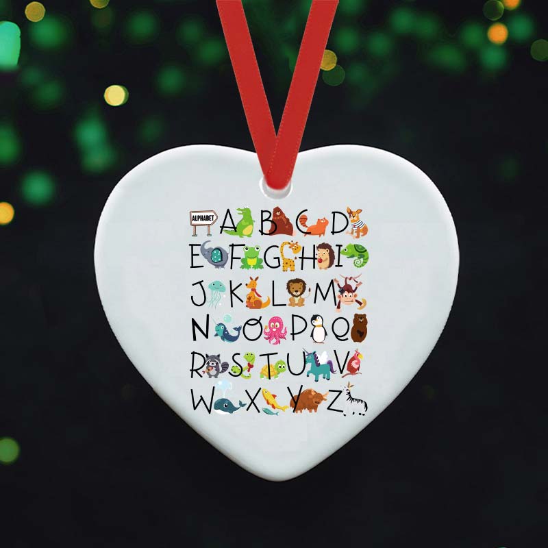 Interesting English Alphabet And Animals Ceramic Ornament