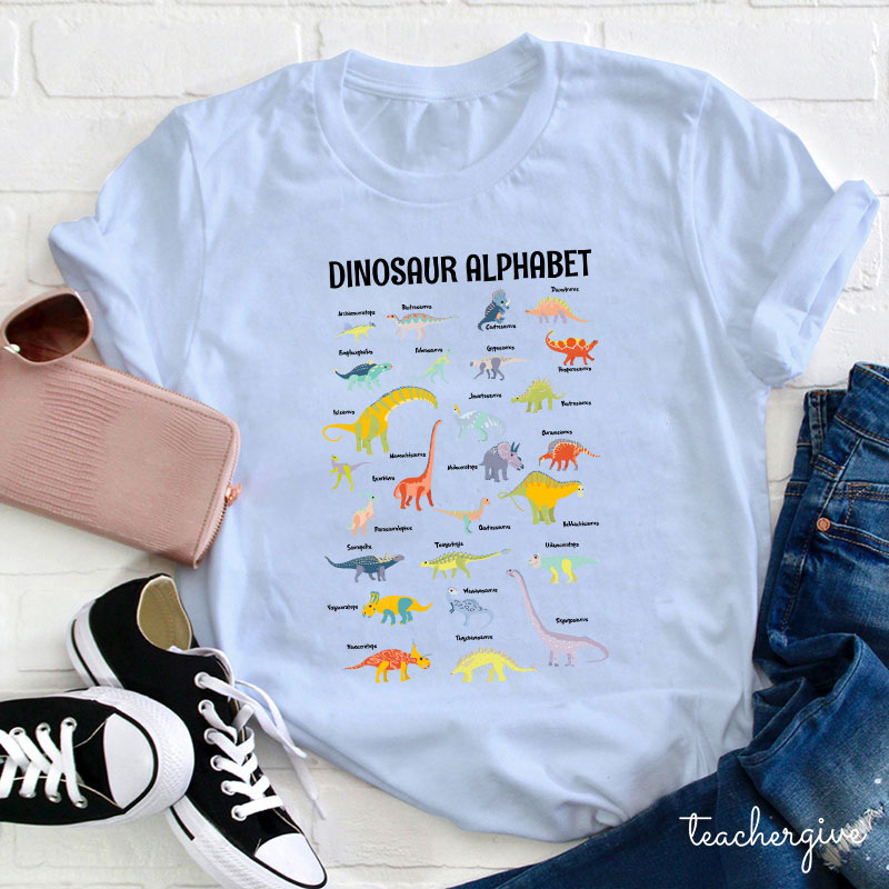 Follow The Dinosaur Alphabet Teacher T-Shirt