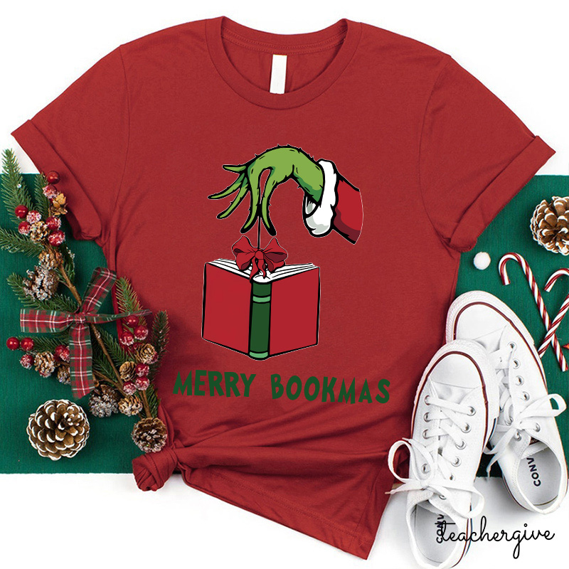 What A Good Day To Read Merry Bookmas Teacher T-Shirt