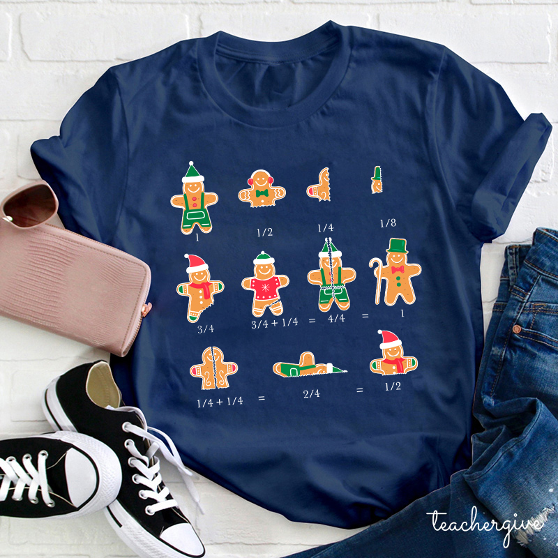Learn Math With The Gingerbread Man Teacher T-Shirt