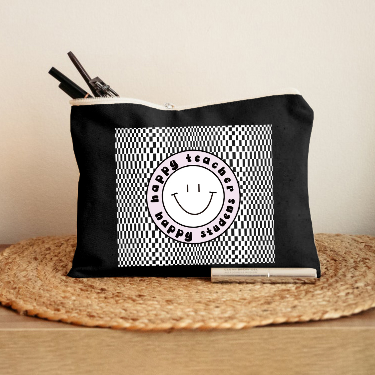 Happy Teacher Happy Students Makeup Bag