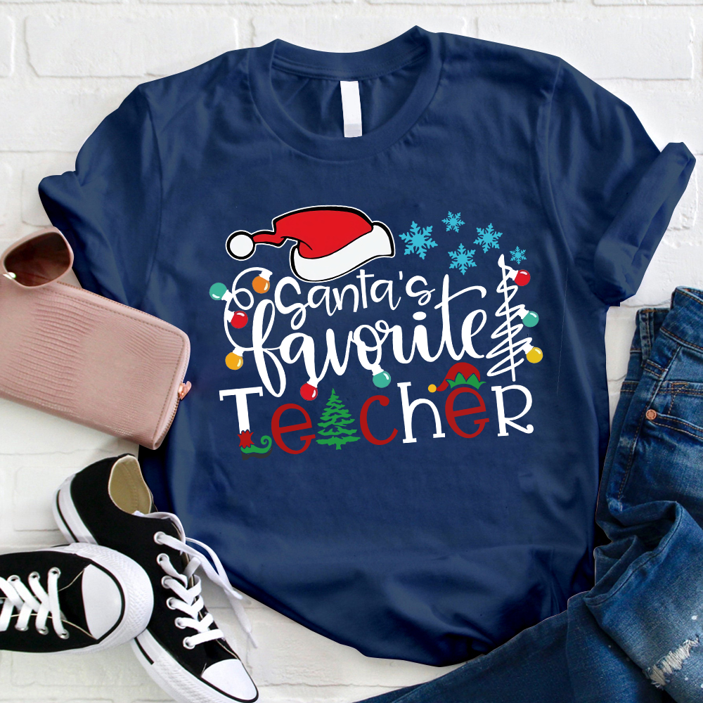 Santa's Favorite Teacher Teacher T-Shirt