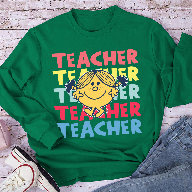 Teacher Letter Cute Little Girl Long Sleeve T-Shirt