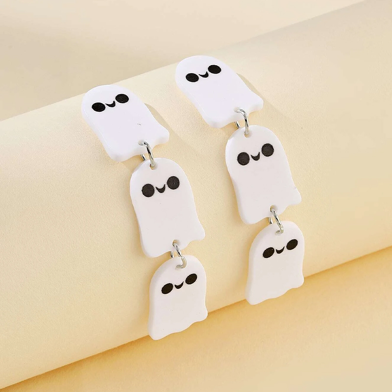 Cute Ghost Friends Tassel Acrylic Earrings