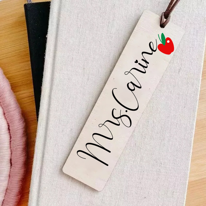 Personalized Apple Teacher Name  Bookmark
