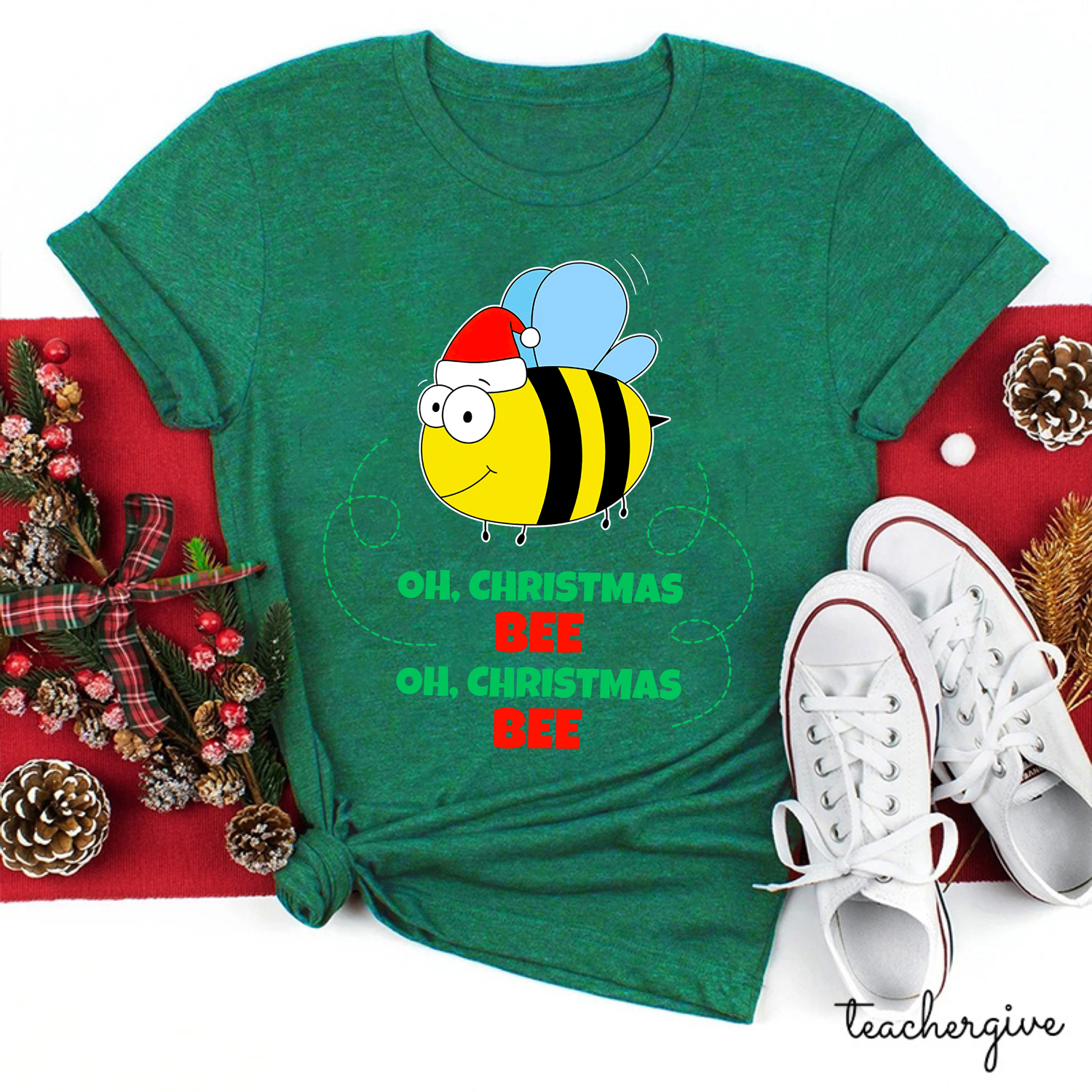 O Christmas Bee O Christmas Bee Teacher T-Shirt