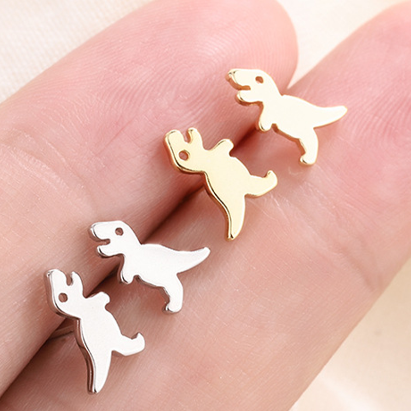 Cute Tiny Dinosaurs Metal Earrings
