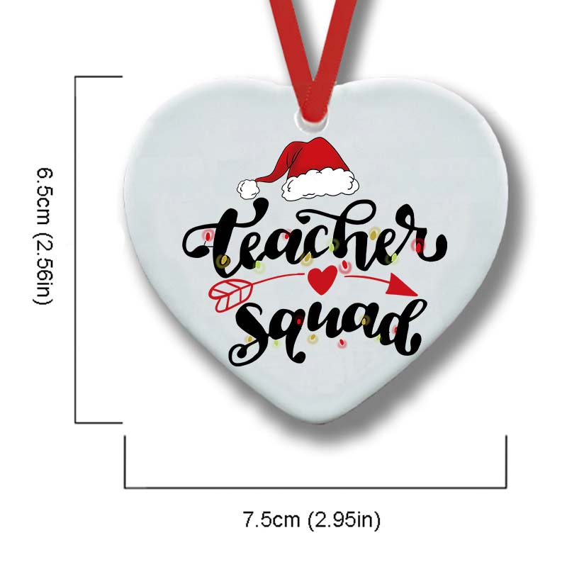 Christmas Teachers Squad Teacher Ceramic Christmas Ornament