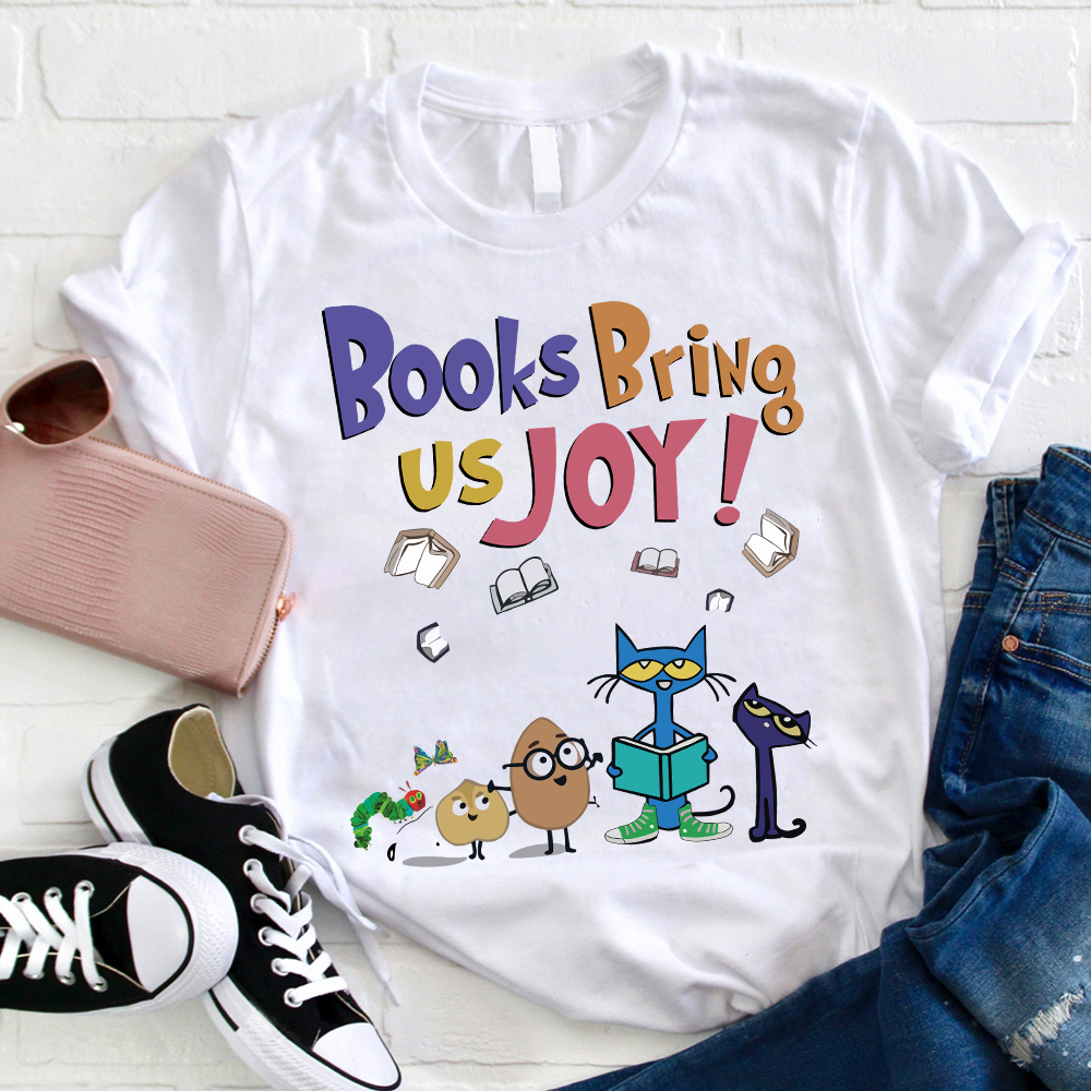 Books Bring Us Joy Cat T-Shirt