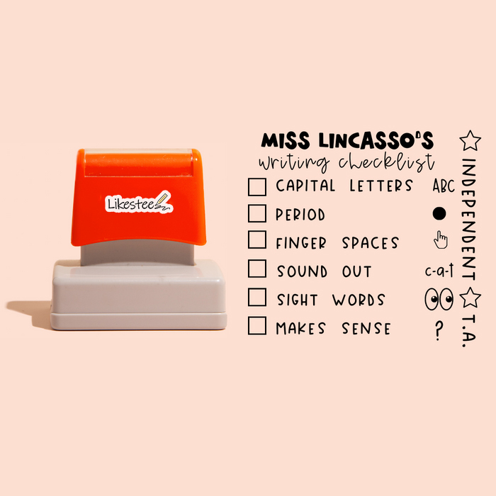 Personalized Junior Writing Checklist Teacher Rectangle Stamp