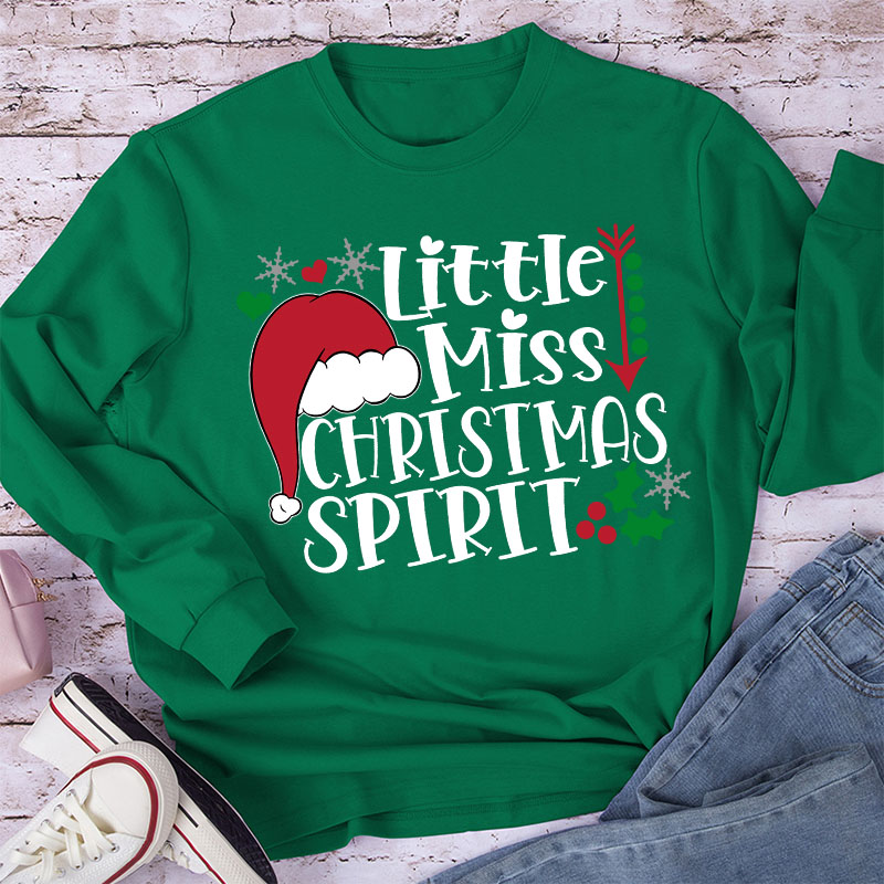 Little Miss Christmas Spirit Long Sleeve T-Shirt