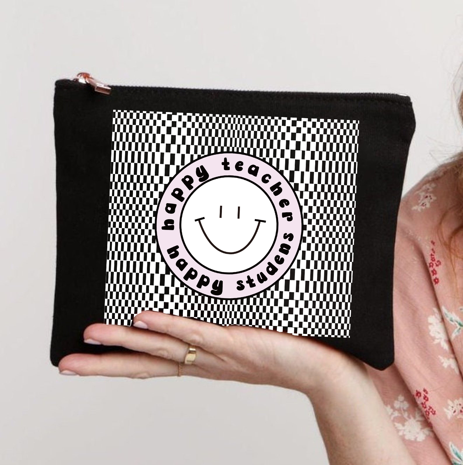 Happy Teacher Happy Students Makeup Bag
