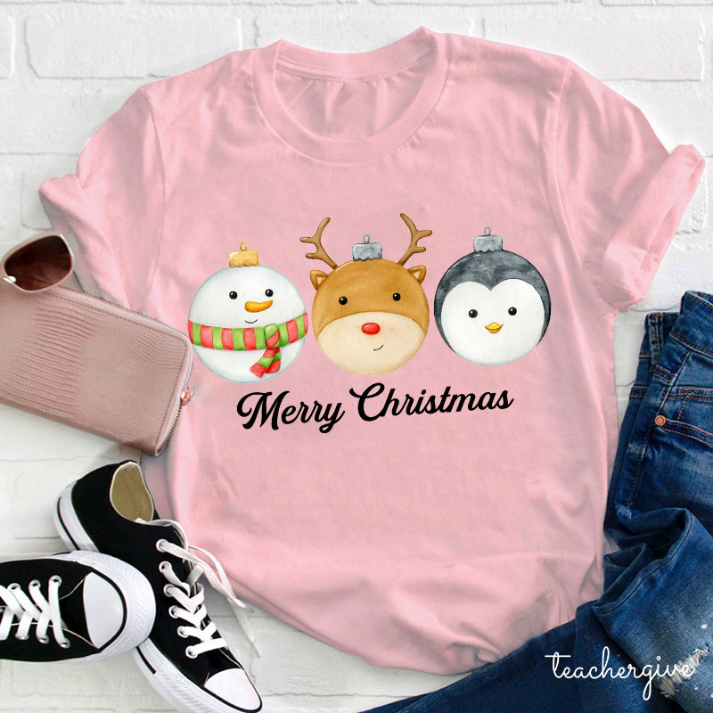 Merry Christmas Friends Together Teacher T-Shirt