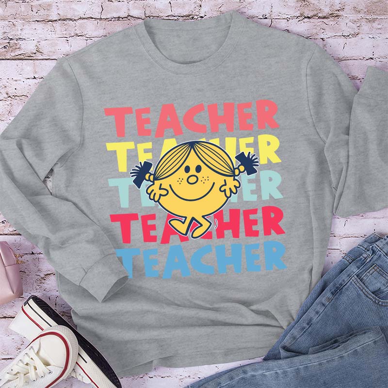 Teacher Letter Cute Little Girl Long Sleeve T-Shirt