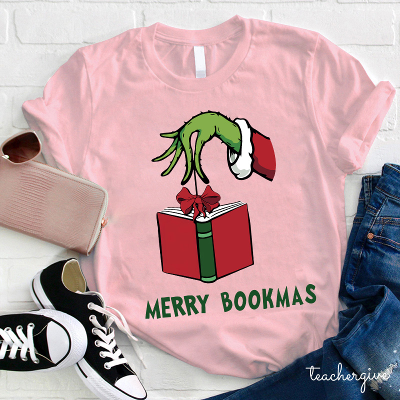 What A Good Day To Read Merry Bookmas Teacher T-Shirt