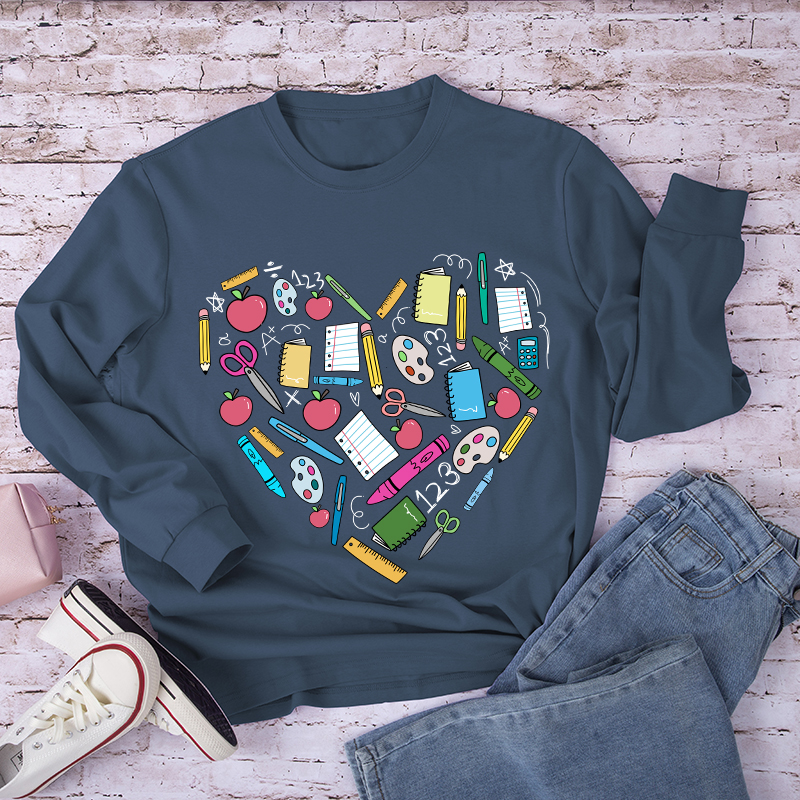 Teacher Heart Long Sleeve T-Shirt