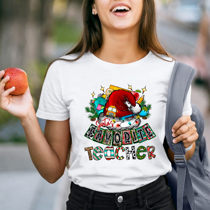 HO HO HO Santa's Favorite Teacher Teacher T-Shirt