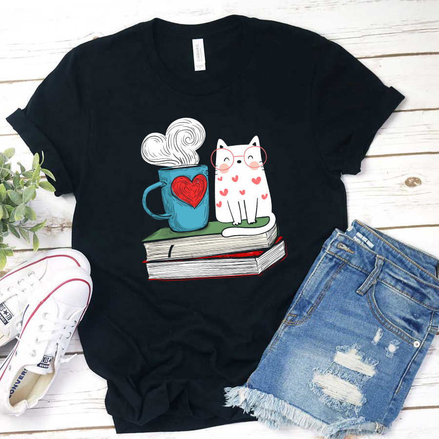Book And Cat Classic T-shirt