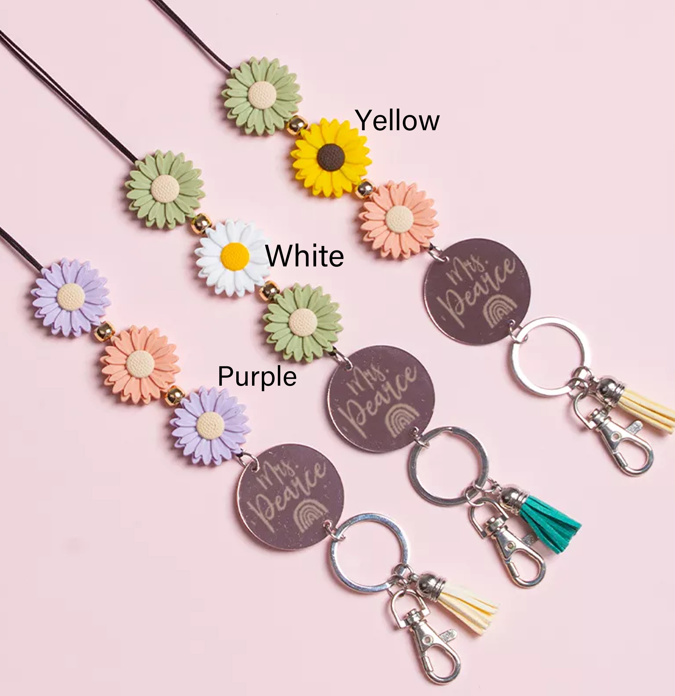 Personalized Multicolor Sunflowers  Lanyard