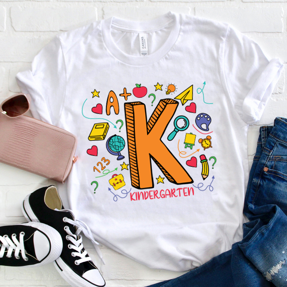 Personalized Kindergarten K Stationery  T-Shirt
