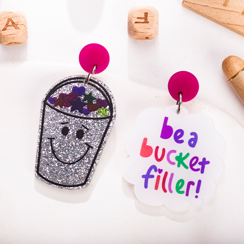 Be A Bucket Filler  Acrylic  Earrings