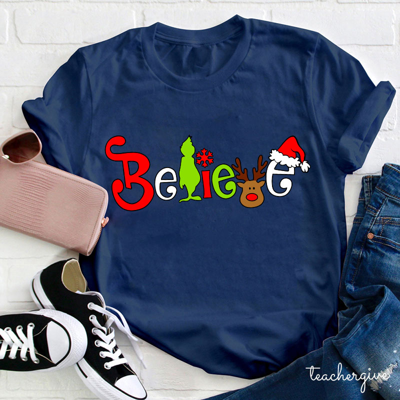 What A Merry Winter Believe Teacher T-Shirt