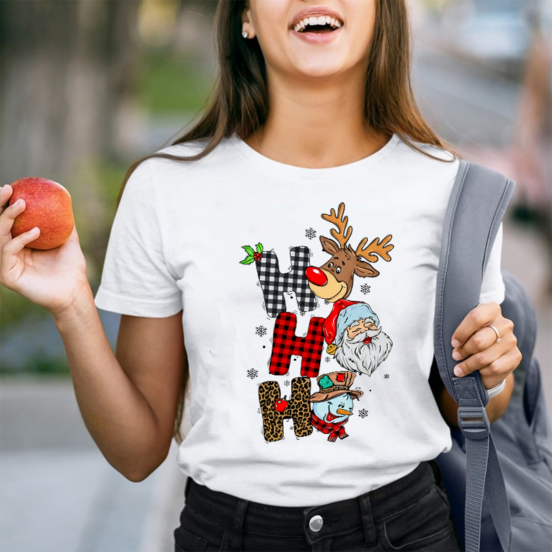 HO HO HO The Happy Snowman  Teacher T-Shirt