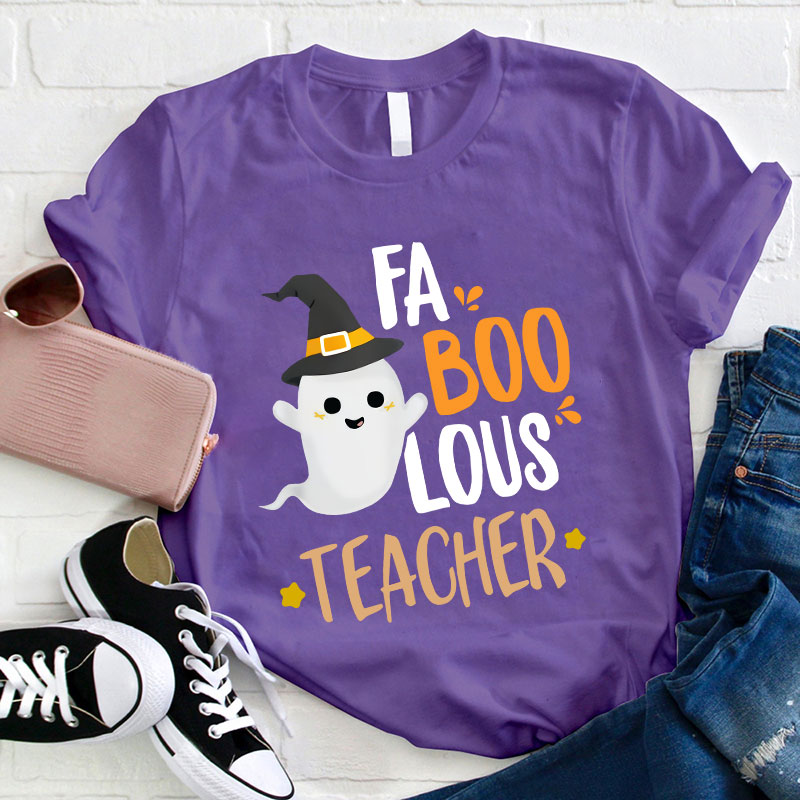 Floating Ghost Fa Boo Lous Teacher T-Shirt
