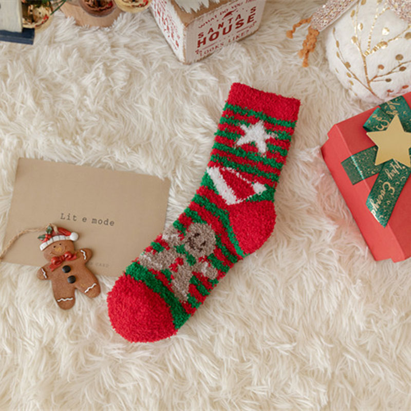 Cute Furry Striped Socks Teacher Socks