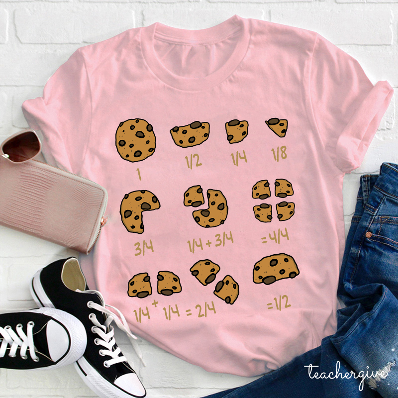 Cookie Fractional Numbers Math Teacher T-Shirt