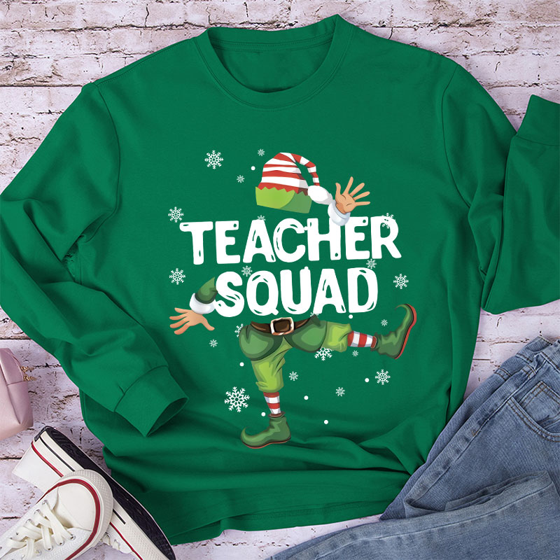Teacher Squad Elf Teache Long Sleeve T-Shirt